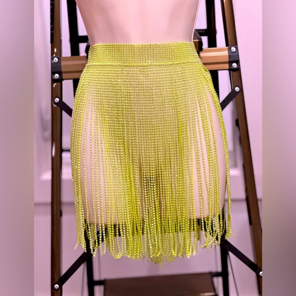 Steve Madden Neon Yellow Beaded Belt